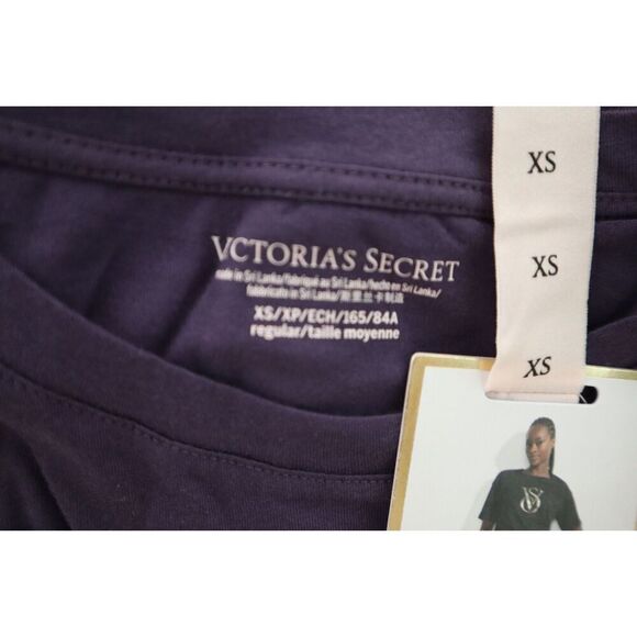 Pink x Victoria's Secret Women’s Sz XS Purple Flannel Jogger Tee-Jama Set - Picture 4 of 9